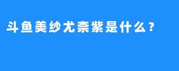 斗鱼美纱尤柰紫是什么？