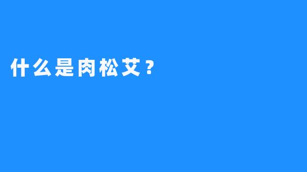 什么是肉松艾？