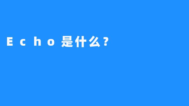 Echo是什么？