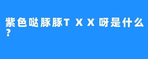 紫色哒豚豚TXX呀是什么？