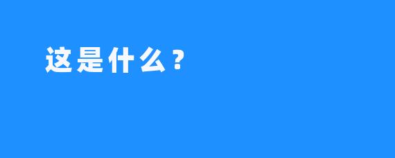  这是什么？