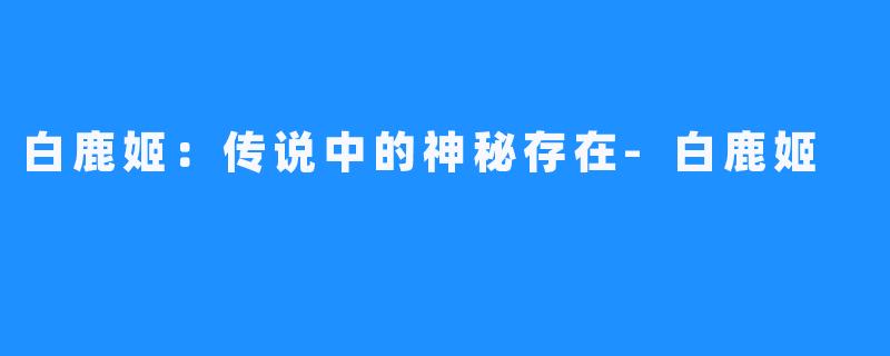 白鹿姬:传说中的神秘存在-白鹿姬