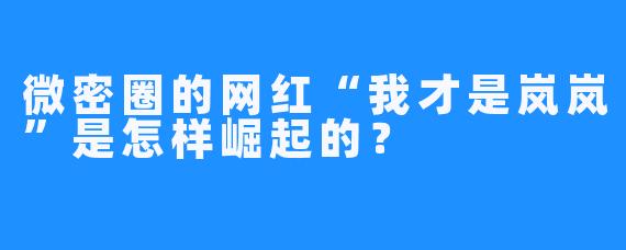 微密圈的网红“我才是岚岚”是怎样崛起的？