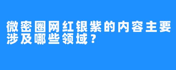 微密圈网红银紫的内容主要涉及哪些领域？