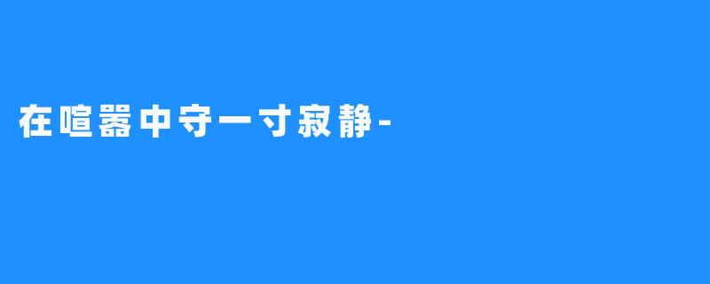 在喧嚣中守一寸寂静-
