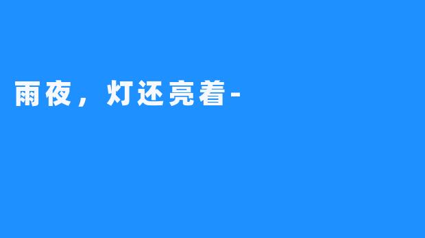 雨夜,灯还亮着-